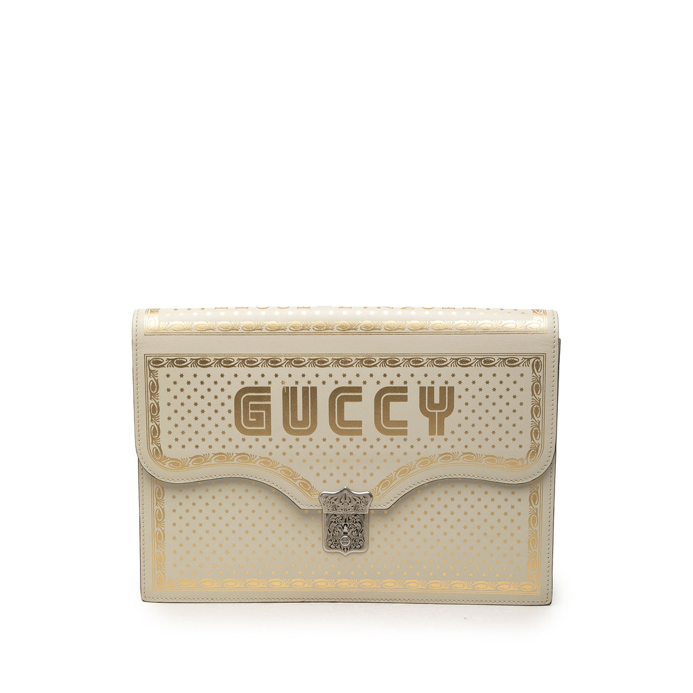 Pre-Loved Gucci Guccy Sega Calfskin Portfolio Clutch